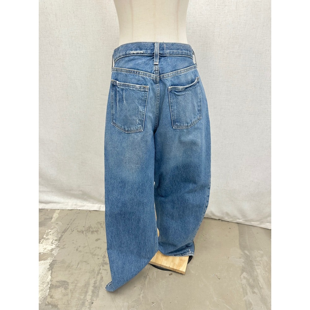 Universal Thread 100% Cotton Blue 90s Baggy Jeans Womens 6L High Rise Wide Leg - Picture 9 of 14